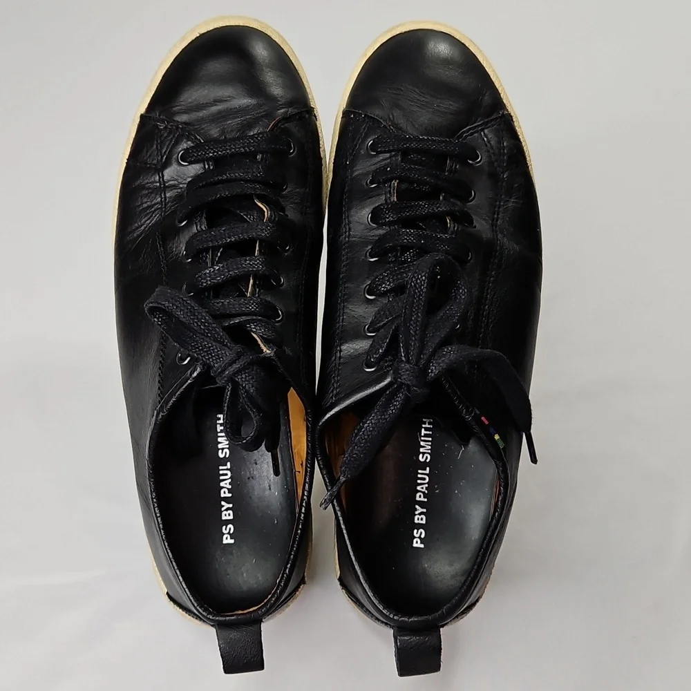 PS by Paul Smith Men’s Black Leather Sneakers Size 43 | Premium Minimalist Low T
